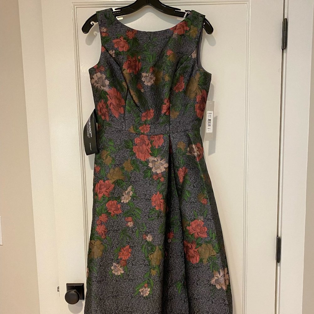 NWT Kay Unger Floral Jacquard Midi Dress - Picture 1 of 8